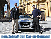 ZebraMobil Car-on-Demand in München startete am 06.04.2011 zunächst mit 10 Fahrzeugen in Schwabing und der Maxvorstadt. Info & Video (©Foto:Marikka-Laila Maisel)